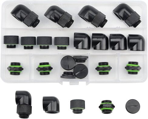BXQINLENX 24 PCS Silver Chrome G1/4" Plug Fittings for Computer Water Cooling System (Silver) in Saudi Arabia