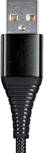 Monoprice USB 2.0 Micro B to Type A Charge & Sync Cable - 6 Feet - Black | Nylon-Braid, Durable, Kevlar-Reinforced - AtlasFlex Series in Saudi Arabia