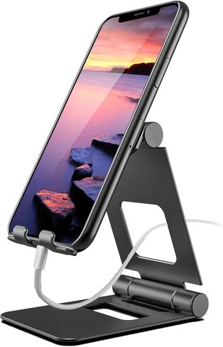 حامل هاتف محمول قابل للطي من ProCase، حامل حامل معدني قابل للتدوير لسطح المكتب لأجهزة iPhone وiPad وKindle وNintendo Switch والهواتف الذكية والكمبيوتر اللوحي حتى 13 بوصة - فضي in Kuwait