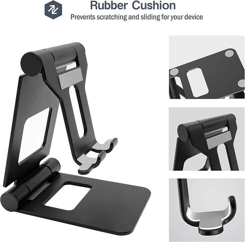 حامل هاتف محمول قابل للطي من ProCase، حامل حامل معدني قابل للتدوير لسطح المكتب لأجهزة iPhone وiPad وKindle وNintendo Switch والهواتف الذكية والكمبيوتر اللوحي حتى 13 بوصة - فضي in Kuwait