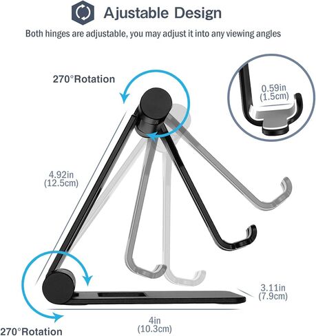 حامل هاتف محمول قابل للطي من ProCase، حامل حامل معدني قابل للتدوير لسطح المكتب لأجهزة iPhone وiPad وKindle وNintendo Switch والهواتف الذكية والكمبيوتر اللوحي حتى 13 بوصة - فضي in Kuwait