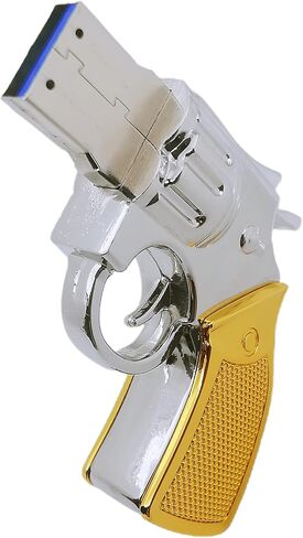 WooTeck 128GB Metal Revolver Gun USB 3.0 Flash Drive Silver in Kuwait