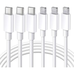 Ximytec [معتمد من MFi] كابل USB C إلى Lightning 3 حزم 3FT iPhone كابل شحن سريع من النوع C سلك شحن متوافق مع iPhone 13 13 Pro Max 12 12 Pro Max 11 XS XR X 8 iPad، أبيض in Kuwait