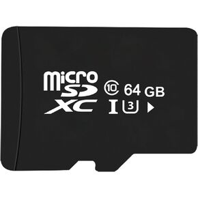 بطاقة ذاكرة Micro SD بسعة 64 جيجابايت عالية التحمل، بطاقة ذاكرة SDXC فئة 10 عالية السرعة تصل إلى 80 ميجابايت/ثانية، مساحة تخزين موسعة للهواتف الذكية التي تعمل بنظام Android والأجهزة اللوحية ونينتندو سويتش وكاميرا المراقبة وكاميرا Gopro (أسود) in Kuwait