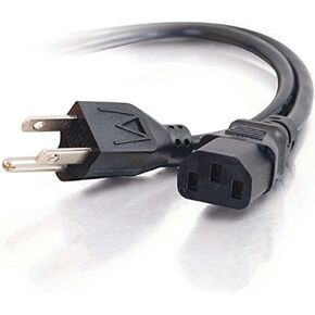 سلك طاقة C2G، كابل طاقة بديل، موصل 3 دبابيس، سلك طاقة عالمي، 5-15P إلى C13، 18 AWG، أسود، 6 أقدام (1.82 متر)، كابلات للذهاب 03133