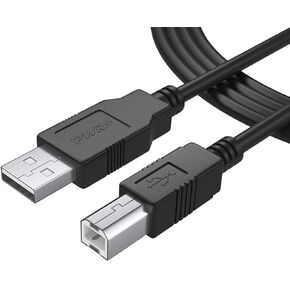 6Ft Long USB-Printer-Cable 2.0 for HP OfficeJet Laserjet Envy; Canon Pixma; Epson Workforce Stylus Expression Home; Brother; Silhouette Cameo; Dell Scanner Fax High Speed Cord 2.0 in Saudi Arabia