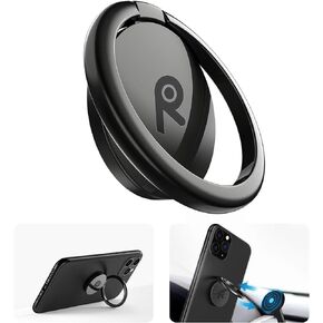 حامل حلقي للهاتف من ORIbox بمسند للأصابع، حامل مقبض معدني لتركيب السيارة المغناطيسي متوافق مع iPhone 12 Pro max/12Pro/12/12 Mini، لجميع هواتف iPhone وSamsung Galaxy، أسود in Kuwait