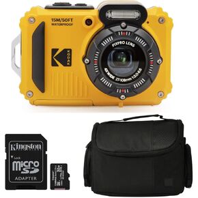 Kodak PIXPRO WPZ2 Rugged Waterproof 16MP Digital Camera with 4X Zoom (Yellow) Bundle with Case and 32GB MicroSD Card (3 Items) in Saudi Arabia