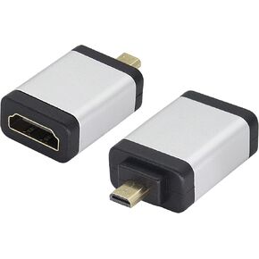 محول AAOTOKK Micro HDMI إلى HDMI، (النوع D) وصلة Micro HDMI ذكر إلى HDMI أنثى لأجهزة موصل منفذ HDMI الصغير 4K 60 هرتز للكاميرا والكمبيوتر المحمول والكمبيوتر اللوحي والتلفزيون عالي الدقة وجهاز العرض (عبوة من قطعتين/برتقالي) in Kuwait