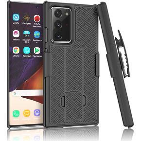 حافظة Tiflook لهاتف Samsung Note 20 مقاس 6.7 بوصة مع حامل مدمج ومشبك حزام وغطاء مضاد للصدمات، وحافظة لهاتف Samsung Galaxy Note 20 - أسود in Kuwait