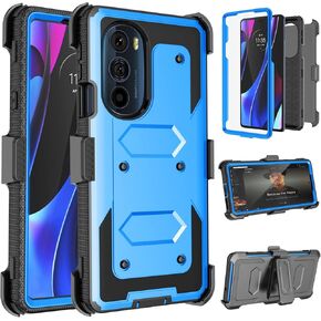 حافظة Takfox Moto Edge Plus 2022، لهاتف Motorola Edge+2022/ X30/Moto Edge 30 Pro حافظة 2022 بمشبك حزام، [واقي شاشة مدمج] [مسند] غطاء متين مقاوم للصدمات شديد التحمل - أخضر in Kuwait