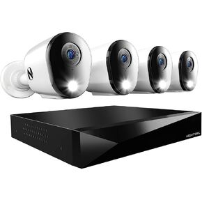 نظام كاميرا مراقبة منزلية للفيديو Night Owl 2-Way Audio 12 قناة DVR مع (4) كاميرات ردع داخلية/خارجية سلكية بدقة 2K HD ومحرك أقراص ثابت سعة 1 تيرابايت (إضافة ما يصل إلى 4 كاميرات سلكية و4 Wi-Fi أخرى) in Kuwait