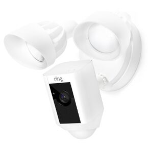 Certified Refurbished Ring Floodlight Camera Motion-Activated HD Security Cam Two-Way Talk and Siren Alarm, White, Works with Alexa in Saudi Arabia