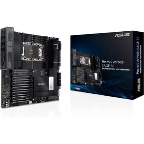 اللوحة الأم ASUS Pro WS W790 SAGE SE Intel LGA 4677 CEB، PCIe 5.0، 7 فتحات xPCIe 5.0 x16، DDR5 R-DIMM، 2x10G BMC LAN، إدارة عن بعد على مستوى خادم LAN، USB 3.2 أمامي وخلفي Gen 2x2 Type-C®، ACCE