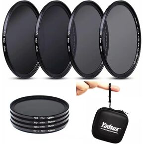 فلتر عدسة كثافة محايدة ND2 ND4 ND8 ND16 مقاس 58 ملم، فلتر ان دي مطلي مقاوم للماء ورفيع للغاية (58 ملم) in Kuwait