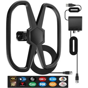 TV Antenna 950 Miles Long Range -2023 Newest Digital TV Antenna 360° Adjustable/Reception Amplified Indoor Outdoor Antenna Support 8K 4K 1080p and All Older TV-Signal Booster with 36ft Coaxial Cable in Kuwait