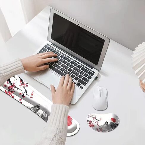 cherry blossom wrist rest for computer keyboard anime keyboard wrist pad japanese sakura mouse pad wrist support for Office, Computer, Laptop, Mac, Comfortable, Lightweight for Easy Typing Pain Relief in Kuwait