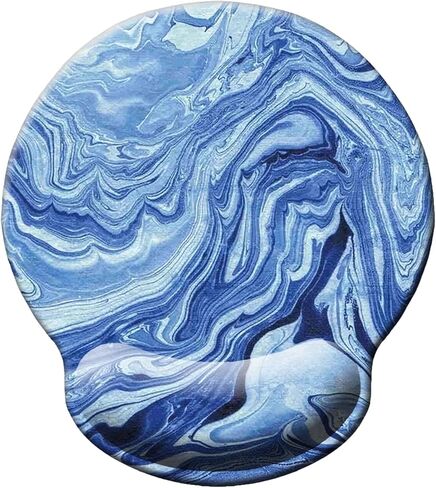 لوحة ماوس مريحة مع جل دعم المعصم، لوحة ماوس مع مسند للمعصم، لوحة ماوس كمبيوتر مريحة للكمبيوتر المحمول، لوحة ماوس لتخفيف الآلام مع قاعدة مطاطية غير قابلة للانزلاق (رخام أزرق أرجواني) in Kuwait