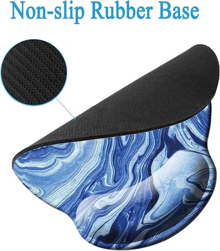 لوحة ماوس مريحة مع جل دعم المعصم، لوحة ماوس مع مسند للمعصم، لوحة ماوس كمبيوتر مريحة للكمبيوتر المحمول، لوحة ماوس لتخفيف الآلام مع قاعدة مطاطية غير قابلة للانزلاق (رخام أزرق أرجواني) in Kuwait