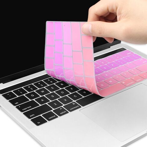 واقي غطاء لوحة المفاتيح ذو اللون المتدرج الرفيع للغاية من Batianda لجهاز MacBook Pro الجديد مع شريط اللمس 13 بوصة أو 15 بوصة الموديل: A1706/A1989/A2159 & A1707/A1990 الإصدار 2019 2018 2017 2016 (رمادي) in Saudi Arabia