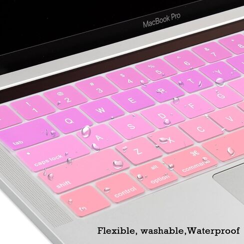 واقي غطاء لوحة المفاتيح ذو اللون المتدرج الرفيع للغاية من Batianda لجهاز MacBook Pro الجديد مع شريط اللمس 13 بوصة أو 15 بوصة الموديل: A1706/A1989/A2159 & A1707/A1990 الإصدار 2019 2018 2017 2016 (رمادي) in Saudi Arabia