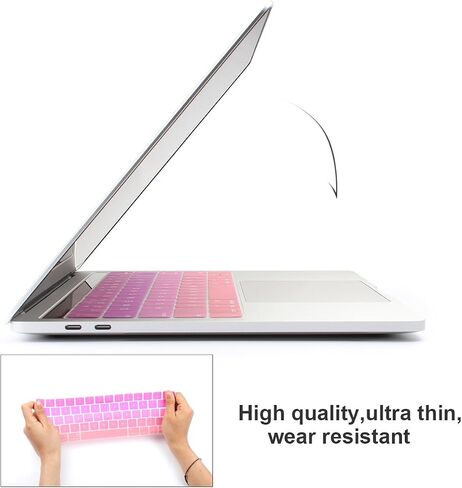 واقي غطاء لوحة المفاتيح ذو اللون المتدرج الرفيع للغاية من Batianda لجهاز MacBook Pro الجديد مع شريط اللمس 13 بوصة أو 15 بوصة الموديل: A1706/A1989/A2159 & A1707/A1990 الإصدار 2019 2018 2017 2016 (رمادي) in Saudi Arabia