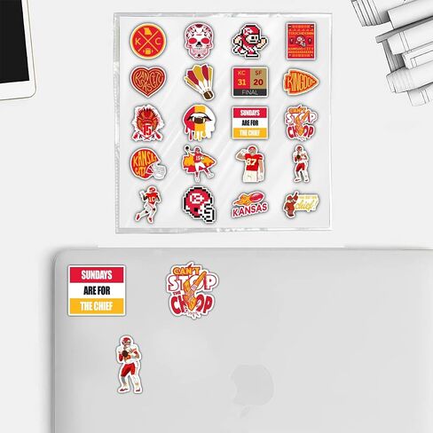 20 Pcs Stickers Packs Chiefz Decal City Colorful Kansasz Aesthetic Vinyl Sticker Waterproof for Water Bottle Computer Laptop Luggage Phone Car Skateboard Bumper in Saudi Arabia