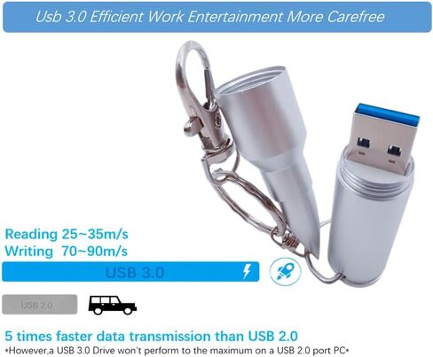 WooTeck 64GB Metal Shining Bronze Bullet USB 3.0 Flash Drive Memory Stick with Keychain，Bronze in Kuwait