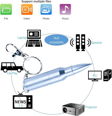 WooTeck 64GB Metal Shining Bronze Bullet USB 3.0 Flash Drive Memory Stick with Keychain，Bronze in Kuwait