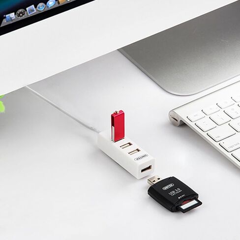LIYU USB Port Splitter 4 Port Compact Portable عالي السرعة USB 2.0 Data Hub لأجهزة Windows MacBook Mac Pro Mac Notebook PC والمزيد (أسود) in Saudi Arabia
