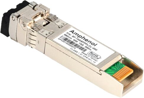 Amphenol SF-10GSFPPLCL-000 10GBASE-SR SFP+ وحدة إرسال واستقبال بصرية متعددة الأوضاع، 10 جيجابت إيثرنت، نطاق 300 متر، متوافق مع Cisco، متوافق مع HP in Saudi Arabia