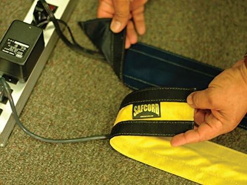 Safcord Carpet Cord Cover - 4" Inch Wide - 100’ Feet Long - Black - Floor Cord Cover - Durable Cordura Nylon - Carpet Cable Cover - Cord Hider - Cable Protector in Saudi Arabia