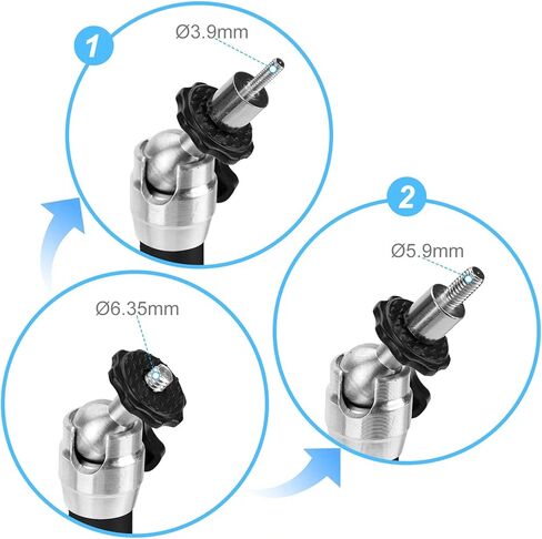 ييفيت محولات لولبية صغيرة لتثبيت جهاز العرض انثى 6.35 ملم الى ذكر 3.9 ملم او 5.9 ملم، محول براغي مناسب لمعظم اجهزة العرض وحامل الكاميرا ثلاثي القوائم (قطعتان) in Kuwait