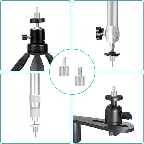 ييفيت محولات لولبية صغيرة لتثبيت جهاز العرض انثى 6.35 ملم الى ذكر 3.9 ملم او 5.9 ملم، محول براغي مناسب لمعظم اجهزة العرض وحامل الكاميرا ثلاثي القوائم (قطعتان) in Kuwait