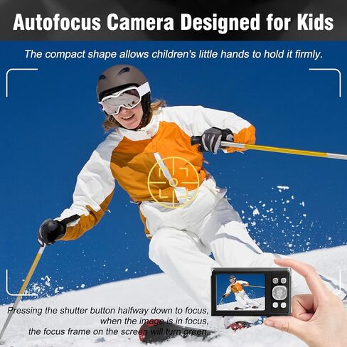 Suvony Digital Camera,4K Digital Camera for Photography & Vlogging,50MP Rechargeable Mini Camera with 32GB SD Card and 2 Batteries,16X Digital Zoom and Autofocus Compact Camera for Teens, Kids,Elder in Saudi Arabia