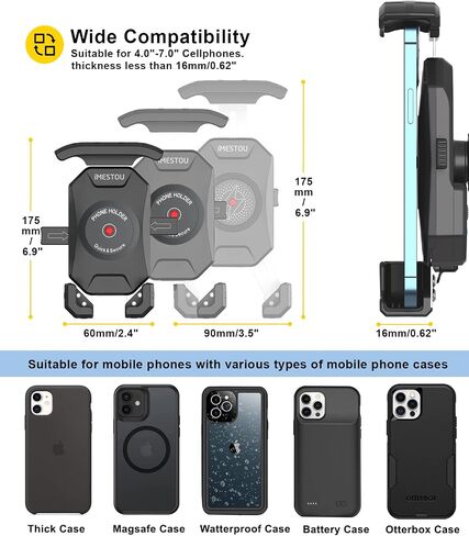 iMESTOU Anti-Theft Motorcycle Wireless Phone Mount Charger 15W & USB C 3A in Saudi Arabia