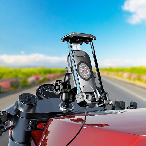 iMESTOU Anti-Theft Motorcycle Wireless Phone Mount Charger 15W & USB C 3A in Saudi Arabia