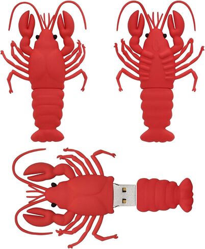 محرك أقراص فلاش USB 2.0 بسعة 32 جيجابايت، عصا ذاكرة USB - محرك إبهام كرتوني محرك قلم جراد البحر الأحمر - محرك أقراص FEBNISCTE ثلاثي الأبعاد على شكل حيوان in Kuwait