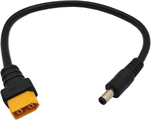 XT60 Adapter Cable - XT60 Male to DC 5.5mm x 2.5mm Male Power Cable for Fatshark & Skyzone FPV Monitors (10inch) in Kuwait