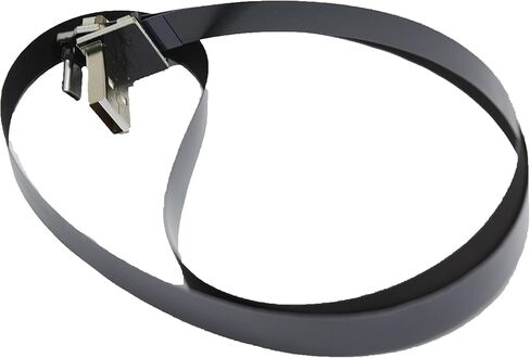 Long Flat Slim Thin Ribbon Micro USB Male 90 Degree Angled to Standard USB A Male 90 Degree Angled for sync and Charging Black (40CM Micro USB 1 to Standard USB A Down) in Kuwait