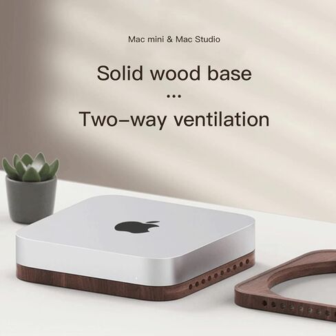 حامل سطح المكتب الخشبي من Energy Planet لجهاز Mac Mini وMac Studio، مصنوع يدويًا مقاوم للغبار وتبريد الحرارة Mac Mini وMac Studio Stand (خشبي) in Kuwait