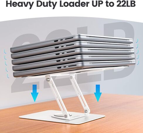 كلاودك حامل لاب توب T360 مضاد للاهتزاز مع قاعدة دوارة ثقيلة، حامل لابتوب مريح متعدد الزوايا قابل للتعديل، حامل ايباد لجهاز ماك بوك برو/اير، سيرفس لاب توب، تابلت حتى 17 بوصة in Kuwait