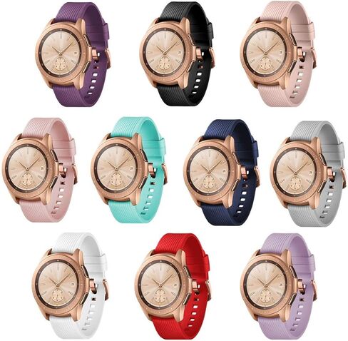 تيكميكو 10 قطع من الاساور متوافقة مع ساعة جالكسي (42 ملم)/ساعة جالكسي 3 (41 ملم)، 20 ملم سوار بديل لساعة جالكسي 3 (41 ملم) مع مشبك ساعة ذهبي وردي (بدون ساعة) in Kuwait
