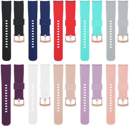 تيكميكو 10 قطع من الاساور متوافقة مع ساعة جالكسي (42 ملم)/ساعة جالكسي 3 (41 ملم)، 20 ملم سوار بديل لساعة جالكسي 3 (41 ملم) مع مشبك ساعة ذهبي وردي (بدون ساعة) in Kuwait