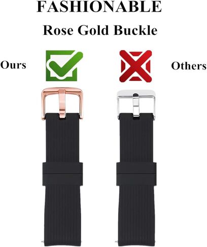 تيكميكو 10 قطع من الاساور متوافقة مع ساعة جالكسي (42 ملم)/ساعة جالكسي 3 (41 ملم)، 20 ملم سوار بديل لساعة جالكسي 3 (41 ملم) مع مشبك ساعة ذهبي وردي (بدون ساعة) in Kuwait