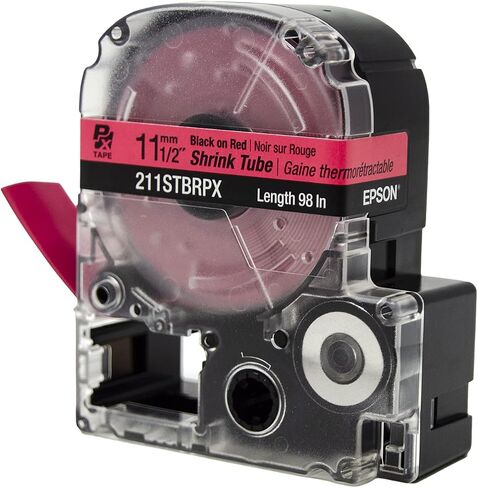 Epson LABELWORKS 205STBRPX Shrink Tube - Black on Red - 5mm, AWG 8-12 in Saudi Arabia