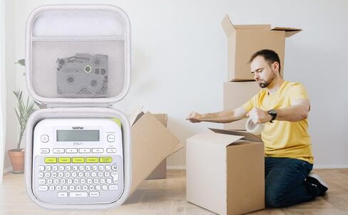 حقيبة سفر صلبة بديلة من Khanka لجهاز Brother P-Touch PT-D210 PTD220 لصانع الملصقات اليومية للمنزل/المكتب، حافظة فقط (أبيض) in Saudi Arabia