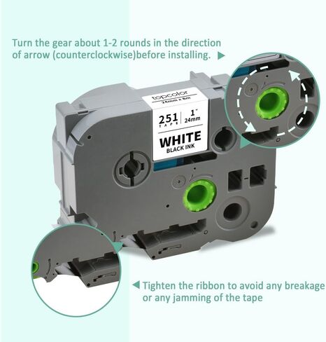 شريط ملصقات Topcolor 3 عبوات PT-D610BT 24 مم 0.94 بوصة أبيض مصفح متوافق مع Brother Tze-251 Tze251 Tz-251 Tz251 24 مم Tze P Touch Tz 1 بوصة شريط أبيض لـ PTD600 PTP710BT PTD600VP PTP700 PTP750W in Kuwait