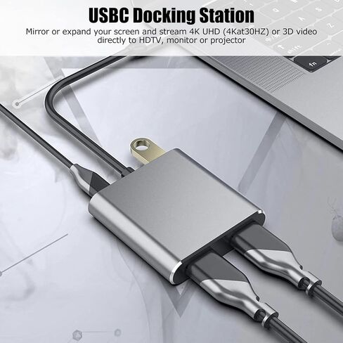 USB C to Dual HDmi Adapter, Display Adapter USB C Adapter, Built in PCB Anti Interference Design, 5Gbps USB 3.0 Transfer Rate, for OS X Series Win System, for Android in Saudi Arabia