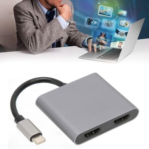 USB C to Dual HDmi Adapter, Display Adapter USB C Adapter, Built in PCB Anti Interference Design, 5Gbps USB 3.0 Transfer Rate, for OS X Series Win System, for Android in Saudi Arabia